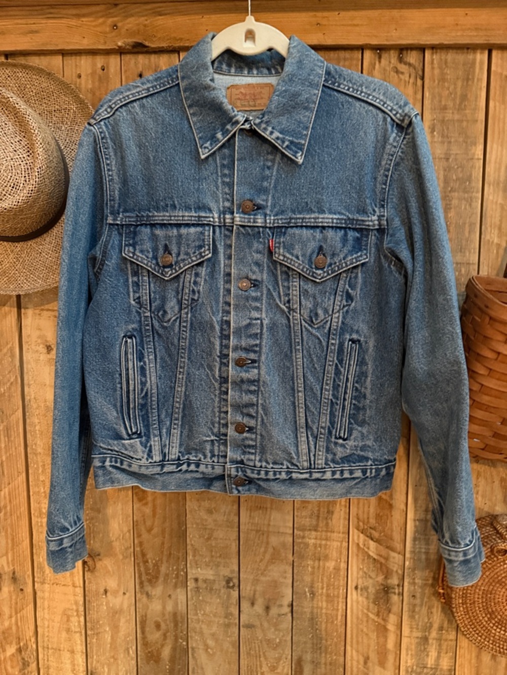 Levi's Vintage Medium Blue Denim Jacket with Red Tab
